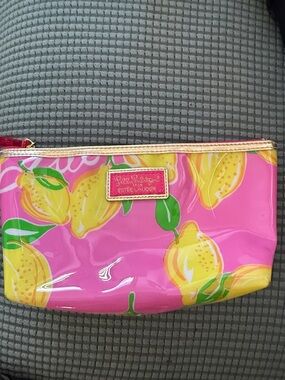 Lilly Pulitzer Pink Yellow Lemon Cosmetic Pouch